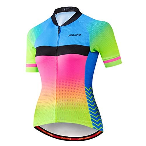 Cycling Jersey Womens Bike Jersey Zip Mountain Cycle Shirts Short Sleeve Road Bicycle Tops Pro Team Racing MTB Tops for Ladies Female Clothing wear Size L