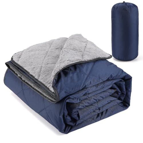55''W x 80''L Outdoor Blanket for Stadium Waterproof & Windproof, Navy