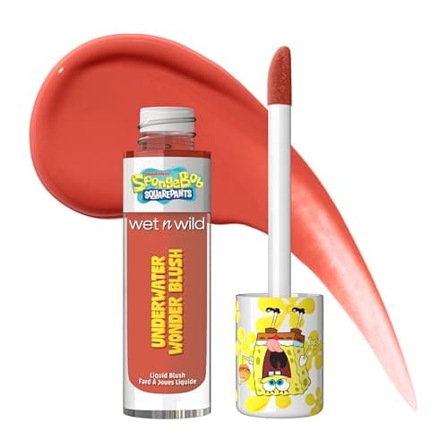 wet n wild SpongeBob Underwater Wonder Liquid Blush, Buildable Shimmery Gel Formula with Seamless Blend & Matte Finish – Perfect Square