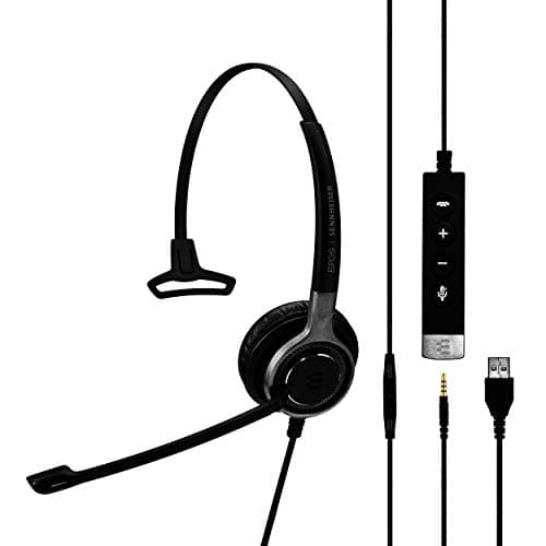 Sennheiser SC 635 USB (507254) - Single-Sided Business Headset | UC Optimized and Skype for Business Certified | For Mobile Phone, Tablet, Softphone, and PC (Black)