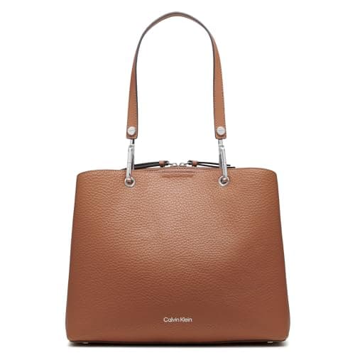 Calvin Klein Garnet Triple Compartment Tote, Caramel, One Size