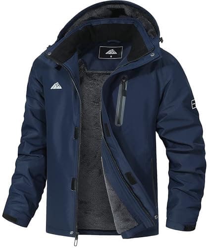 MAOYSSEN Men's Mountain Ski Jacket Warm Winter Snow Coat Waterproof Snowboarding Jacket Outdoor Windbreaker Hooded for Hiking