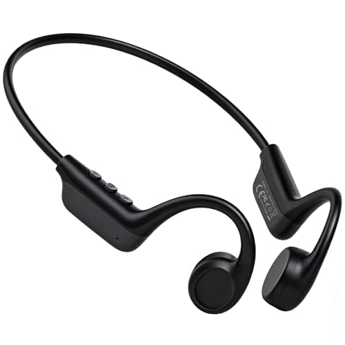 Vulxovt 2026 Bone Conduction Headphones, Bluetooth 6.0 Open Ear Headphones，Wireless Sports Earphones IPX5 Waterproof, 10H Long Battery Life Playtime for Running，Cycling，Gym (Gray-Black)