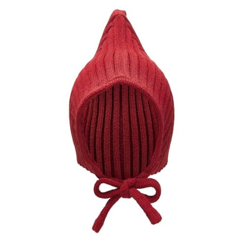 YPLOJOUO Infant Baby Knit Hats Pointed Bonnet Toddler Cute Ribbed Winter Warm Cover Ears Cap for Girls Boys (Red, ONE Size)