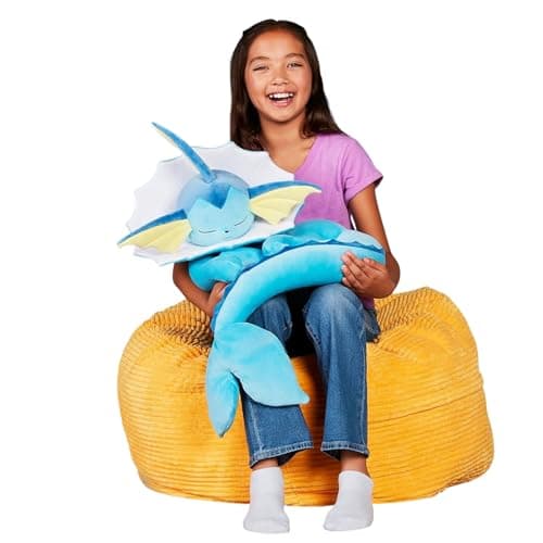 Pokemon Vaporeon Sleeping Plush - 18-Inch Premium Plush in Sleeping Pose