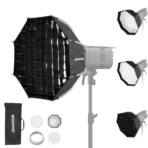 Soonpho 18"/45cm Octagonal Softbox, Quick Release Bowens Mount Softbox with Honeycomb Grid, Light Diffusers, Bag for Godox SL60W, SL60IID, SL60IIBI, for Neewer CB60B, FS150B, CB100C, for Amaran 200x S