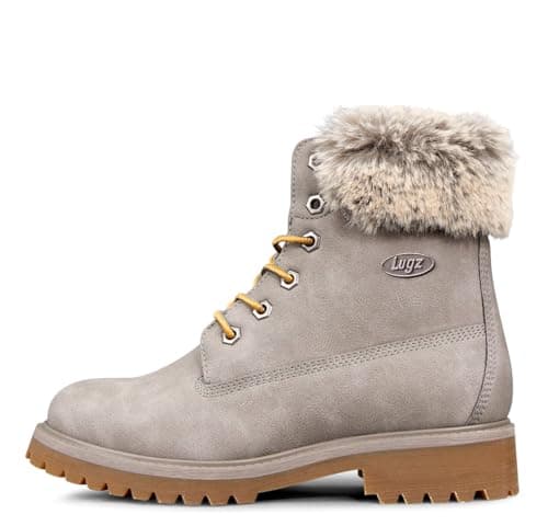 Lugz | Convoy Classic 6-inch Chukka Boots for Women | Faux Fur Lace Up Womens Fall Boots | Everyday Women Footwear, Warm Grey/Gum, 7 M