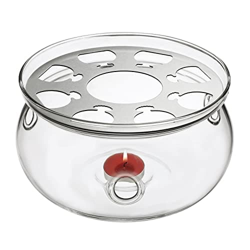 CnGlass Universal Glass Teapot Warmer,Handcrafted with Heat Proof & Lead-Free Glass Tealight Warmer 5.3 in/13.5cm diameter (Candle not Included)