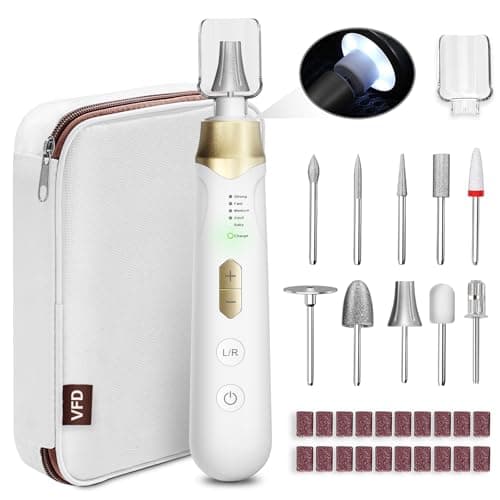 Electric Nail File Drill 2000 mAh Cordless Rechargeable Nail Filer LED Lamp