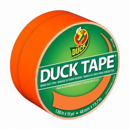 Duck Brand 1265019 Color Duct Tape, Neon Orange, 1.88 Inches x 15 Yards, Single Roll (Pack of 2)