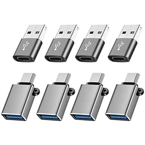 BaseNew USBC Adapters 8-Pack,USB C to USB 3.0,USB Male Female OTG Adapter