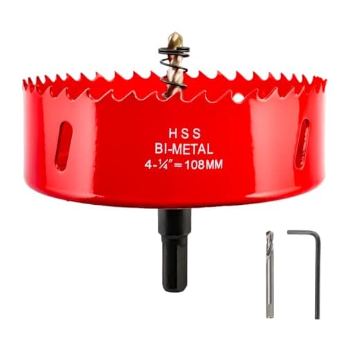 Orialvenka Hole Saw 4-1/4 Inch(108mm) for Wood, Plastic Board, Ceiling,Drywall, and Metal Sheet - HSS Bi-Metal Hole Cutter with Pilot Drill Bit