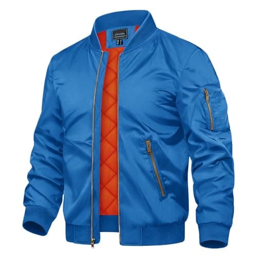 TACVASEN Men's Fleece Jackets Winter Padded Outerwear Coat Blue green, S
