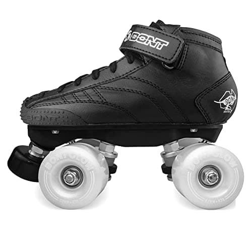 Bont Professional Roller Skate Prostar Kids Package with Glow Light Up Wheels (Bont 10C, Pearl White Wheel)