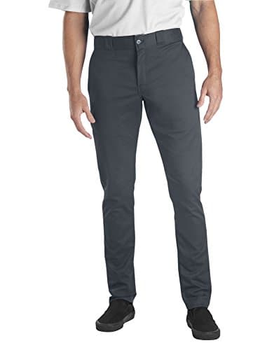 Dickies Mens Skinny Straight-fit Work Utility Pants, Charcoal, 29W x 30L US