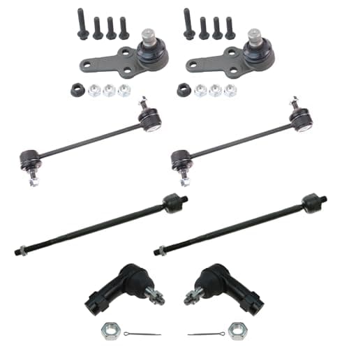 TRQ Front Steering & Suspension Kit Ball Joint Sway Bar Stabilizer Link Tie Rod Compatible with 2004-2006 Ford Focus