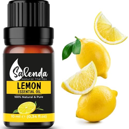 Lemon Essential Oil by Salenda -100% Pure, for Diffuser, Cleaning, Massage, Skin & Hair Care-0.34 Fl Oz (10 ml)