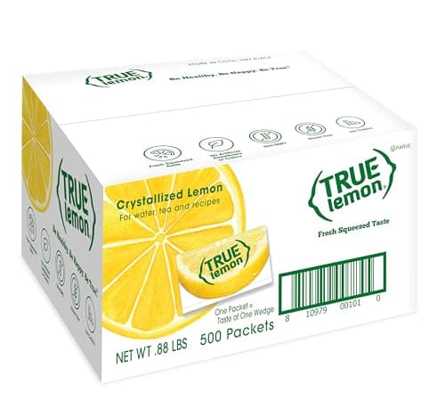 TRUE LEMON Water Enhancer, Bulk Pack 0.03 Oz - 500 Count (Pack of 1), 0 Calorie Drink Mix Packets For Water, Sugar Free, Lemon Flavor