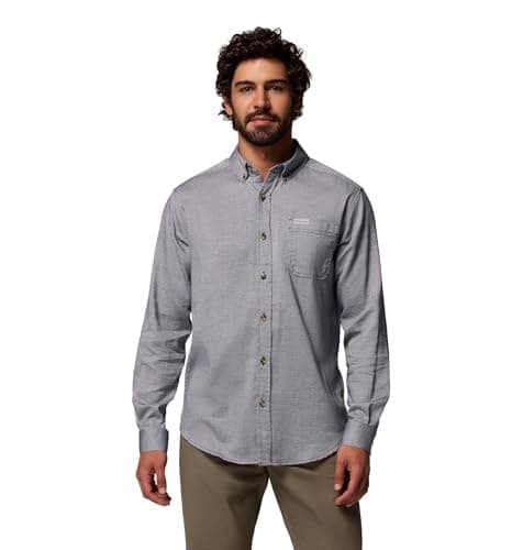 Columbia Mens Rapid Rivers II Long Sleeve Shirt, Collegiate Navy Oxford, Large