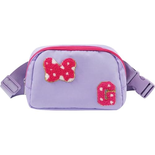 DEEKI Cute Mouse Fanny Pack with Initial Letter for Baby Girls Waterproof Belt Bag Waist Bag with Adjustable Strap Birthday Gift-G