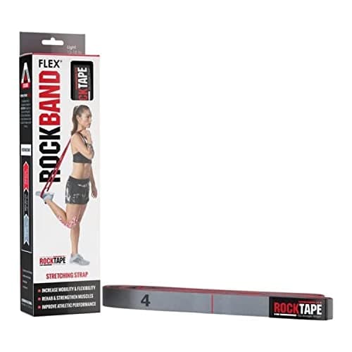 RockTape Rockband Flex Ultra-Durable Resistance Bands with Handles and Loops,Grey, Light
