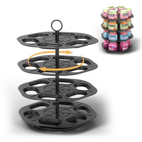 aismile Flavor Pods Storage Holder, Turntable 360° 4-tier Flavored Water Drops Organiser, Compatible with Ninja Thirsti Drink System, Space-Saving Design, Easy to Access,Holds 24 Flavor Pods