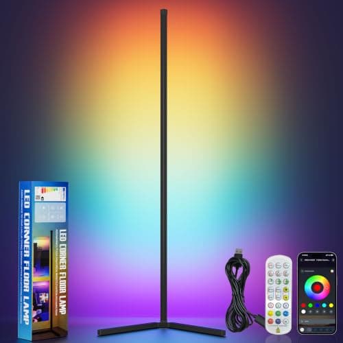 VITHICZST LED Corner Floor Lamp with Music Sync, App and Remote Control