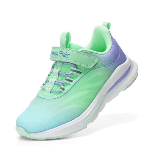DREAM PAIRS Boys Girls Shoes Kids DuraPlay Tennis Running Athletic Protective Walking Sneakers for Little/Big Kid,Size 12 Little Kid,Mint Green/Purple,SDRS2335K