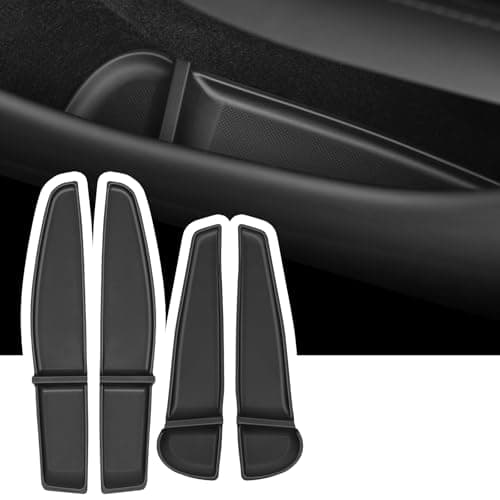 Abystar Door Side Pocket Storage Box for 2026 Tesla Model Y Juniper Accessories, Front & Rear Door Organizer Tray with Partition Design, Custom Fit Car Interior Storage