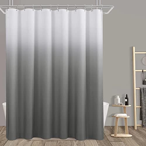 SPWIY Grey Shower Curtain 84 Inch for Bathroom, Extra Long Shower Curtain Grey and White, Chic Morden Ombre Cloth Bath Curtains, Machine Washable for Men Modern Bathtub 72x84