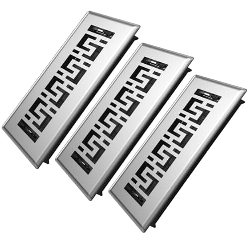 3 Pack Floor Register 2x10 Inches - Heavy Duty Walkable Steel Decorative Vent Covers for Home Floor Air Floor Vents Register Easy Adjust Air Flow with Scratch Resistant Finish