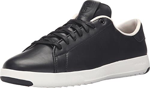 Cole Haan Women's GrandPro Tennis Leather Lace OX Fashion Sneaker, Black/Optic White, 11 B US
