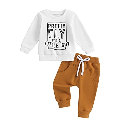 fhutpw Baby Boy Clothes Fall 6 12 18 24 Months Football Long Sleeve Pullover Tops & Pant Sets Toddler Winter Outfits