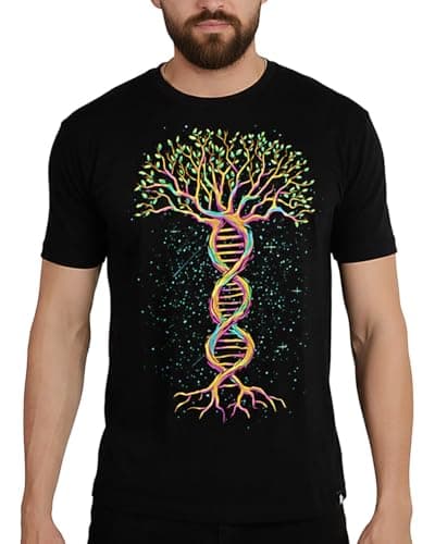 INTO THE AM Tree of Life Men's Tee - Nature Themed Graphic T-Shirts (Black, 3X-Large)