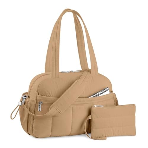 TOPDesign Travel Duffel Bag, Puffy Carry On Overnight, Gym Bag w/Wet Pocket