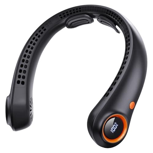 Taiofan Portable Neck Fan, Neck Fans That Blow Cold Air, 5000mAh 5 Speeds Bladeless Wearable Personal Fan, USB Rechargeable Battery Operated Cooling Neck Fan, Quiet Hands Free Fan for Travel