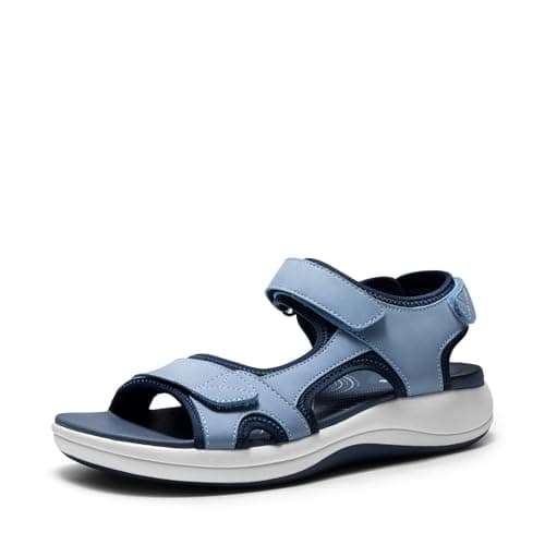 DREAM PAIRS Women's Sandals Open Toe Lightweight Summer Shoes Walking Casual Outdoor,Size 7,Navy,DWUMST2503