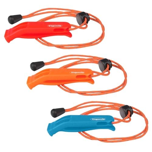 VOGUCCLO 3 Pcs Emergency Whistle, Super Loud Survival Whistle with Lanyard