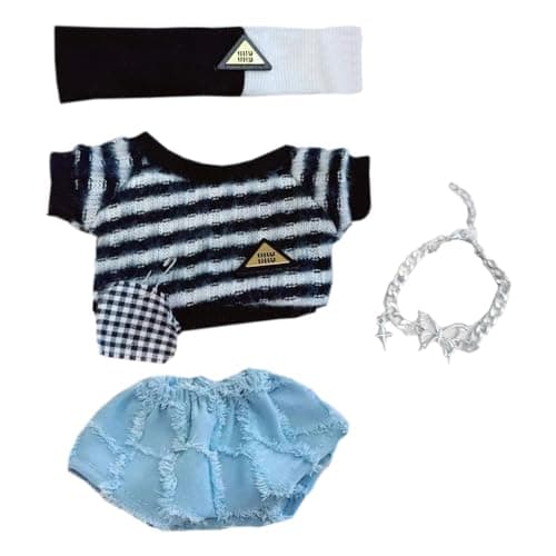 niannyyhouse 10cm~15cm 20cm Plush Doll Clothes Headwear Sweater Pants Accessories 6in 8in Doll Dressup (10cm~15cm)