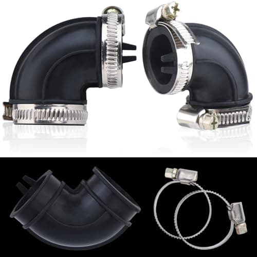 FeimiChen WD24X33918 Dishwasher Circulation Pump to Sump Elbow Hose with 2 Clamps Fit Compatible with GE Dishwashers Wash Pump WD19X25460 WD19X25700,1-Pack