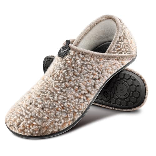 BULLIANT Women Slippers Socks, Slip on Barefoot Yoga Shoe Comfortable Stretch Fit(Beige-9 Women/7 Men)
