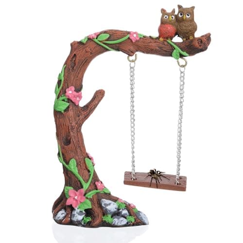 Resin Jumping Spider Bridge Swings Climbing Toy, Hanging Swing for Terrarium Enclosure, Brown Jumping Spider Accessories for Pet Tiny Animals Enclosure Decorations (Brown)