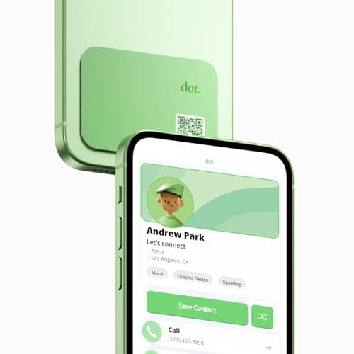 dot. Thin - Digital Business Card - Tap Compatible with iPhone & Android (Mint)