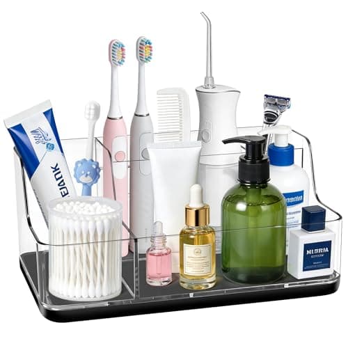 Black Cosmetic Storage Box Dressing Table & Bathroom Counter Storage Lipstick & Brush Beauty Organizer Dressing Table Skincare Organizer Suitable for Bathroom, Living Room, and Kitchen Storage