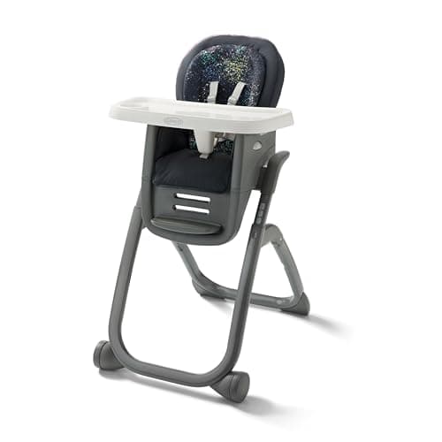 Graco® DuoDiner DLX Highchair, 6 Stages of Use, Infant to Baby High Chair, Infant to Toddler Booster Seat, Youth Stool, 5 Adjustable Height Positions, Splatter Art