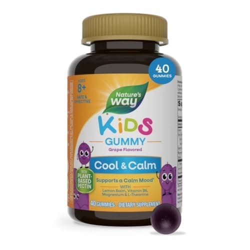 Nature's Way Kids Cool & Calm Gummies, Magnesium, L-Theanine, 40 ct