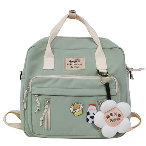 Extolove Cute Messenger Bag Y2K Kawaii Crossbody Bag Japanese Backpack Aesthetic Ita Bags with Kawaii Accessories (Green)