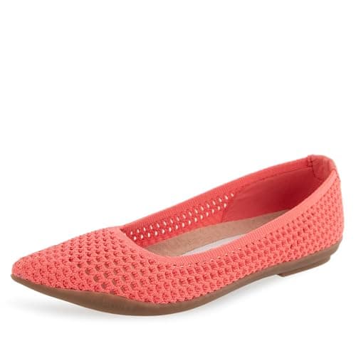 Aerosoles Women's Danielle Ballet Flat, Coral Textured Knit Fabric, 6.5W
