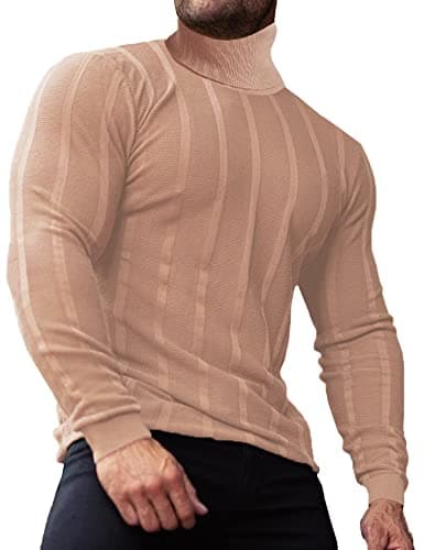 Maroon Black Turtleneck Long Sleeve High Neck Tee Thermal Shirts Cycling Jersey T Shirts for Men Lightweight Sweaters