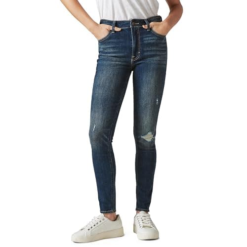 Lucky Brand Women's High Rise Bridgette Skinny Jean, Lonestar Destruct, 27W X 27L